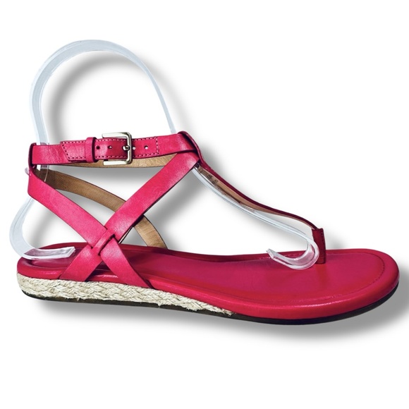 Cole Haan Grove Leather Espadrille Sandals Pink Python Snake Size 6 Coastal Boho - Picture 3 of 16